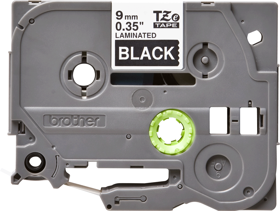 Brother TZe325: оригинальная кассета с лентой для печати наклеек белым на черном фоне, ширина 9 мм.